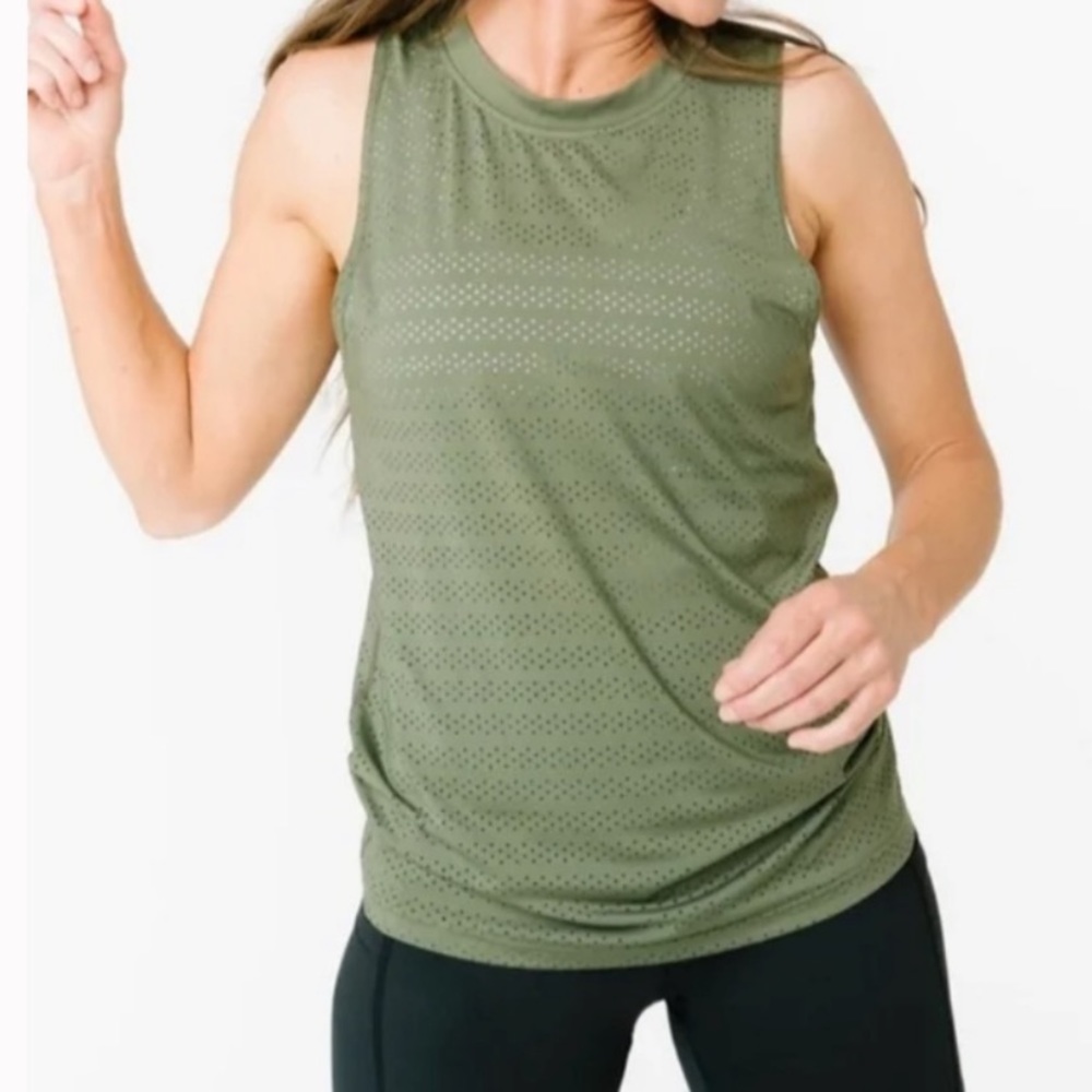 ZYIA Active Perforated Chill Tank Olive XXXL